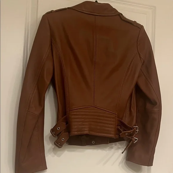 BCBG Women's Genuine Leather Moto Jacket - Picture 6 of 8
